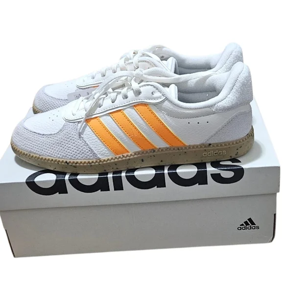 NWT Adidas Breaknet Sleek/women's/Stylish sneakers/ White/Orange/Cream/size 9 - Picture 3 of 10